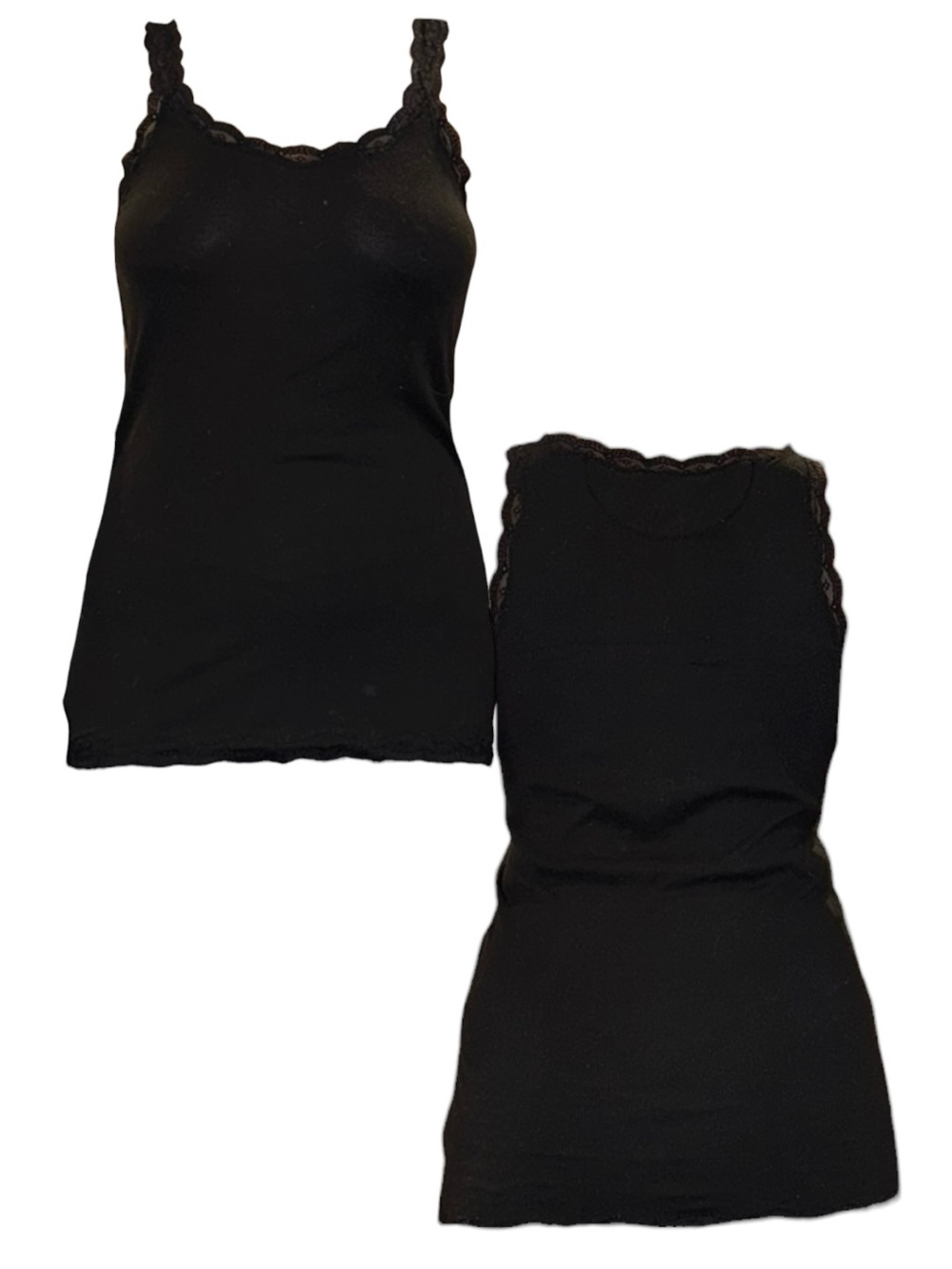 American Eagle Outfitters Black Lace-Trim Tank Top